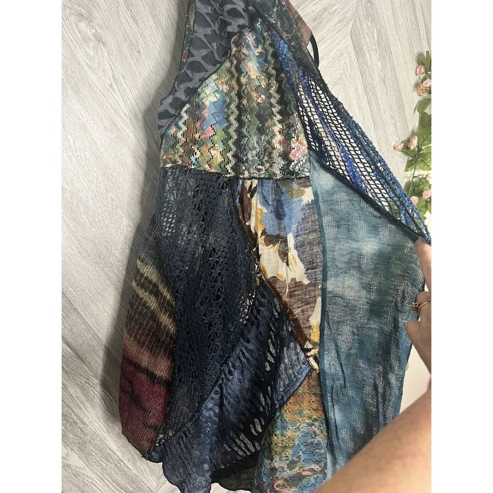 Soft Surroundings Multicolored Patch Mesh Vest Ca… - image 4